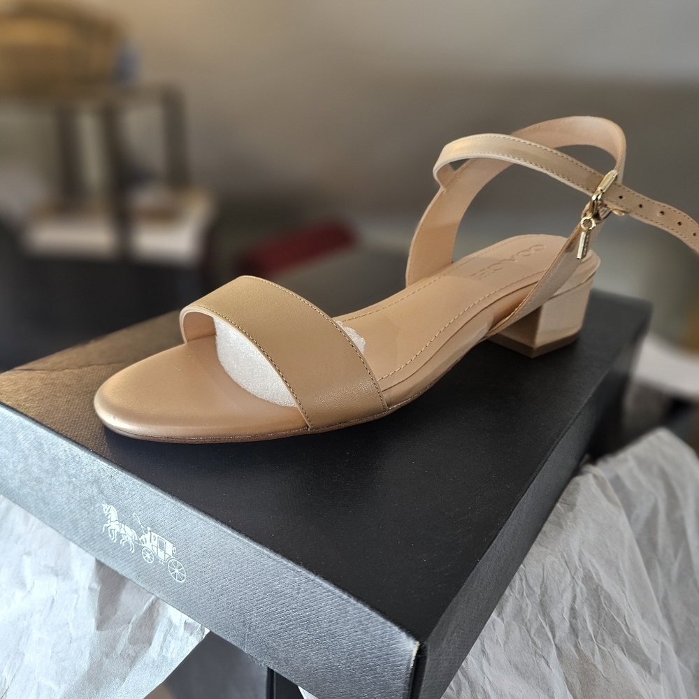 Coach leather strappy sandals